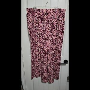 1X 1   Torrid Wide Leg Elastic Waist Palazzo Pant New Pink Leopard Cheetah